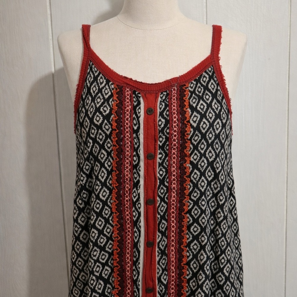 Spoiled Red and Dark blue Geometric tank